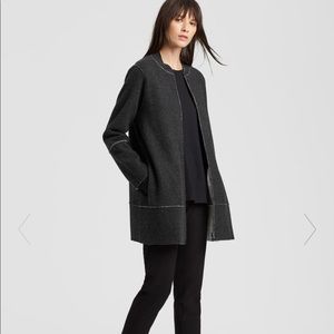 Eileen Fisher Felted Merino Raw-edge Long Jacket